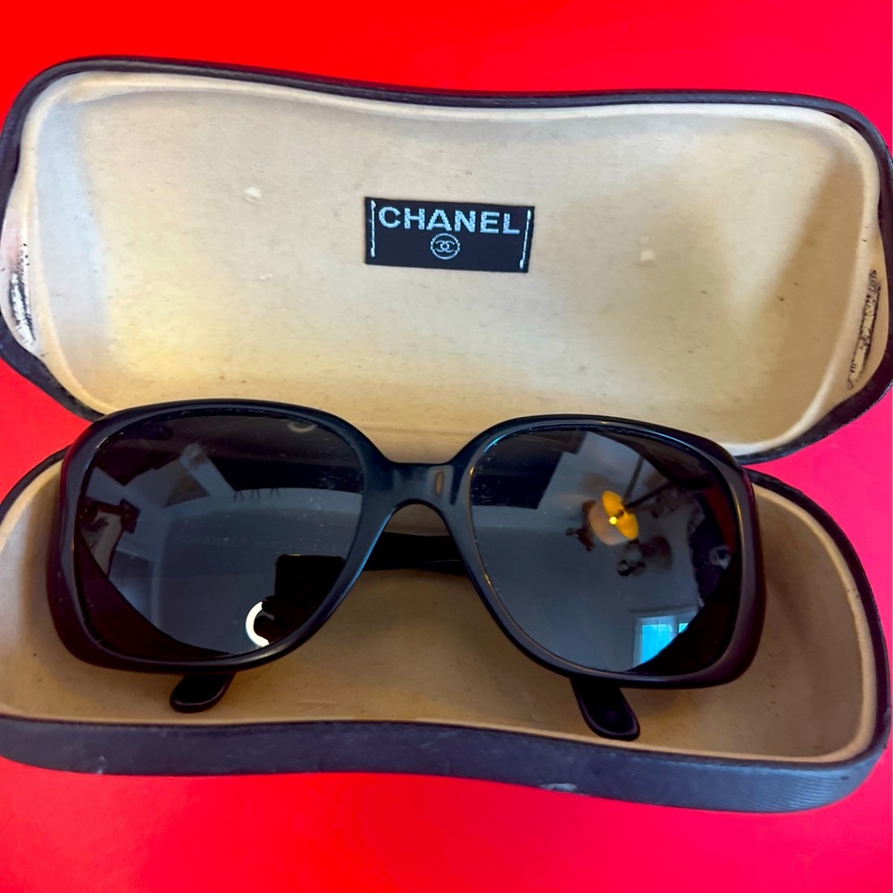 2005 Vintage Rare Acetate Chanel Sunglasses with Original Case and Dust Bag.